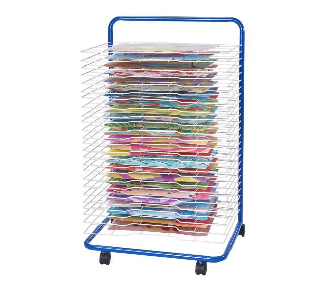 mėlyna meno džiovinimo lentyna 25 lentynos su ratais10