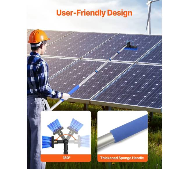 Saulės plokščių valymo vamzdis su teleskopine rankena2