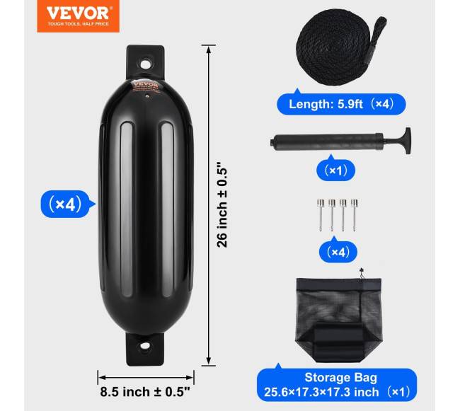 Pripučiami laivo atmušikliai 21,6 x 66 cm, juodi6