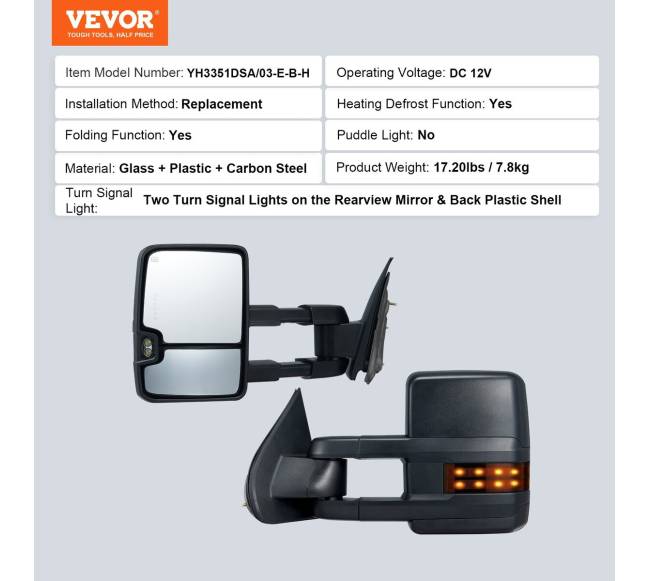 Šildomi vilkties veidrodėliai Chevrolet Silverado6