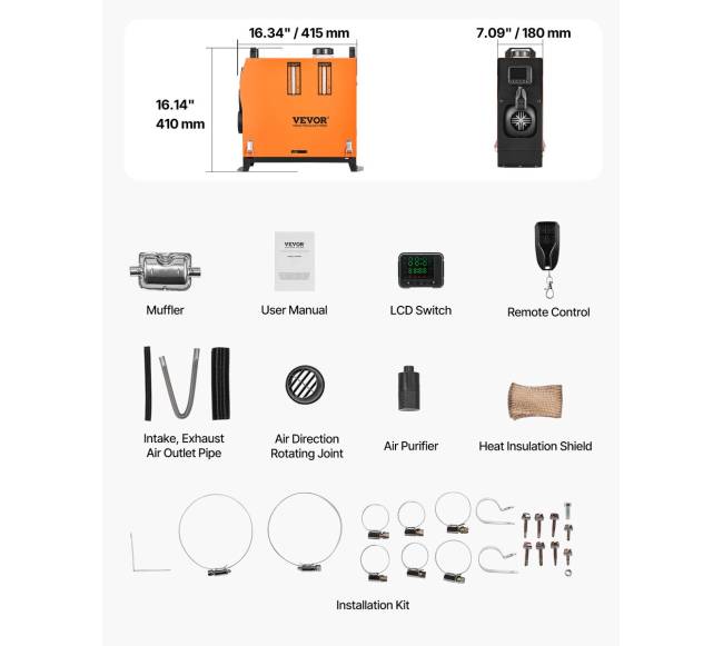 Dyzelinis oro šildytuvas 8 kW, nuotolinio valdymo pultas6