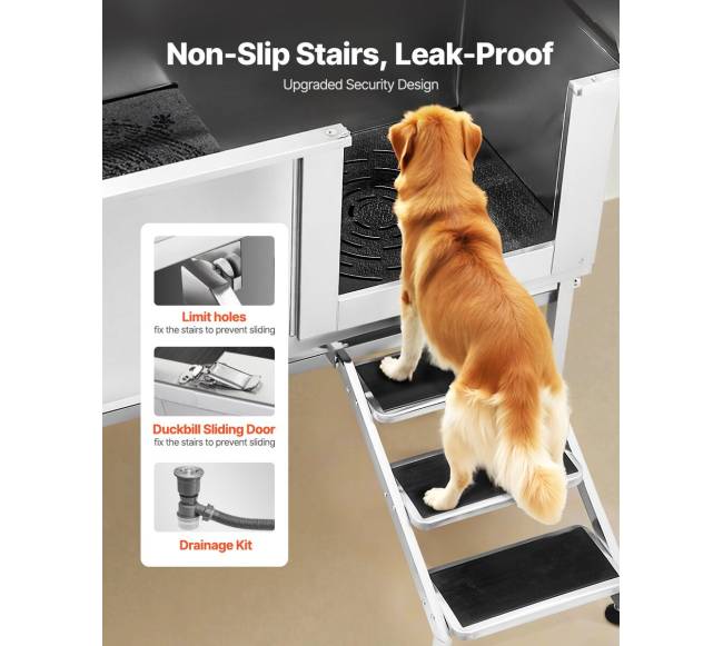 157,5 cm šuns plovimo vonia su laiptais ir filtru2