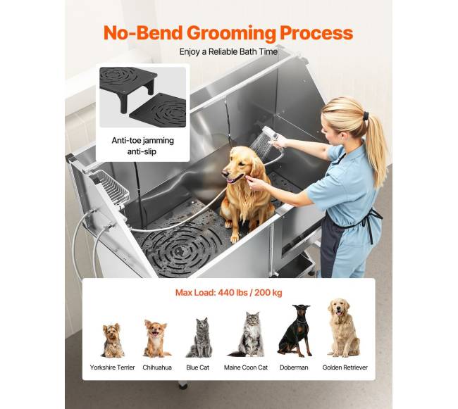 157,5 cm šuns plovimo vonia su laiptais ir filtru3