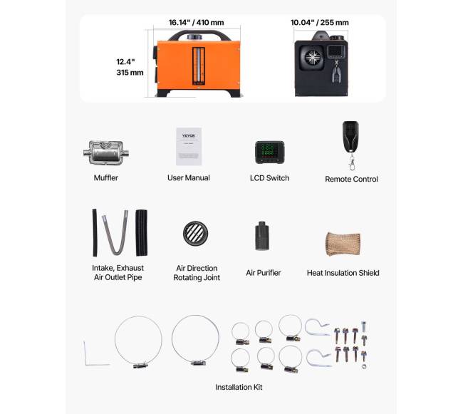 Dyzelinis oro šildymas 8 kW su ekranu6