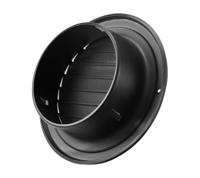 145 mm juoda apvali ventiliacijos grotelė 2 vnt.0