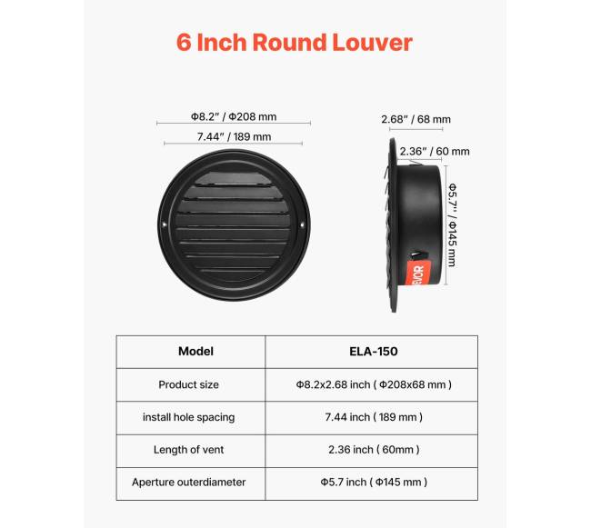 145 mm juoda apvali ventiliacijos grotelė 2 vnt.1