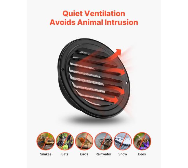 145 mm juoda apvali ventiliacijos grotelė 2 vnt.3