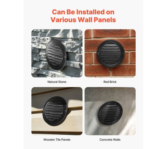 145 mm juoda apvali ventiliacijos grotelė 2 vnt.5