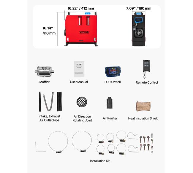 Dyzelinis oro šildytuvas 8 kW 12-24 V6