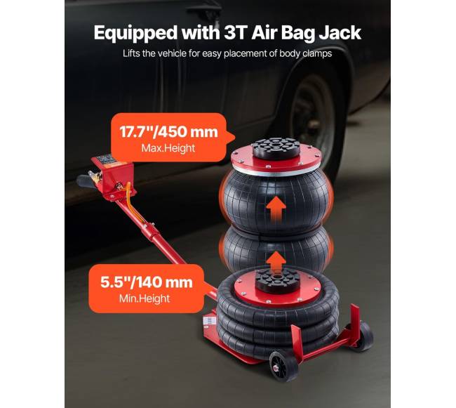 Automobilio kėbulo tiesintuvas su oro pagalvės domkratu3