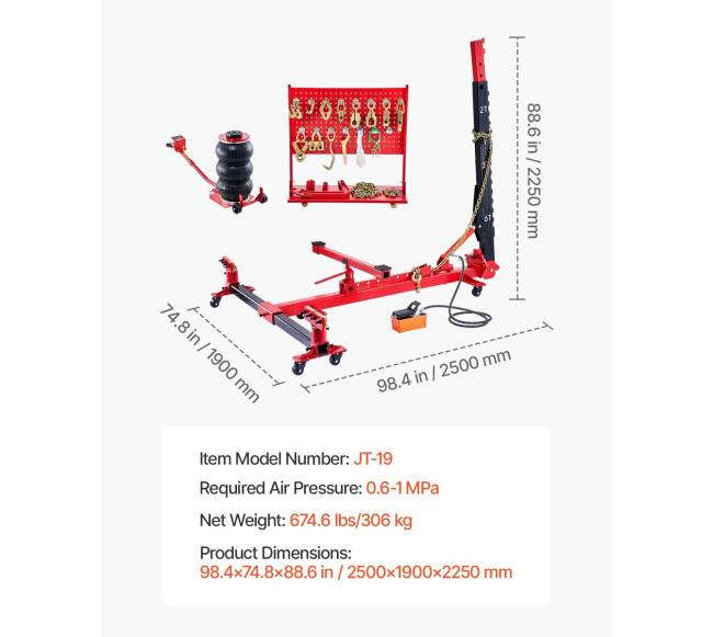Automobilio kėbulo tiesintuvas su oro pagalvės domkratu6