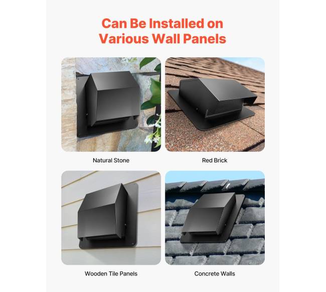 149 mm juodas sieninis ventiliacinis dangtis5