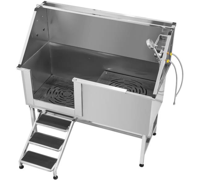 Šunų maudymo vonia su laiptais ir filtru0