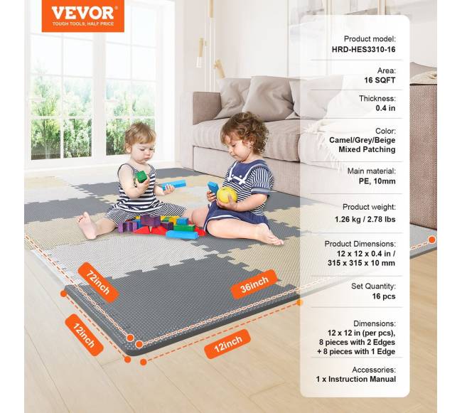 Vaikiška EVA dėlionės grindų plytelės6