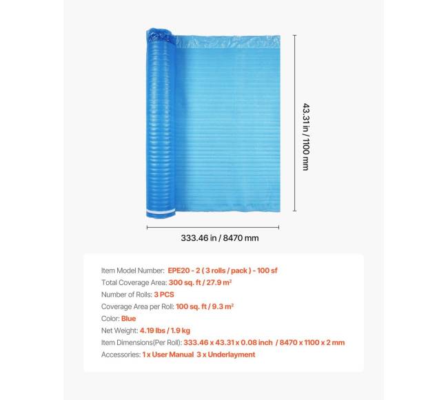 laminato garso izoliacija 27.9 m² 3 mm6