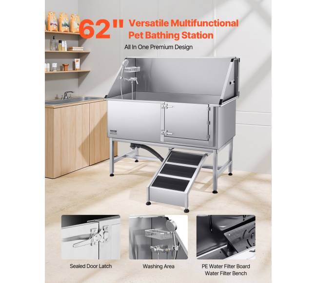 Šuns priežiūros vonia su rampa ir filtru1