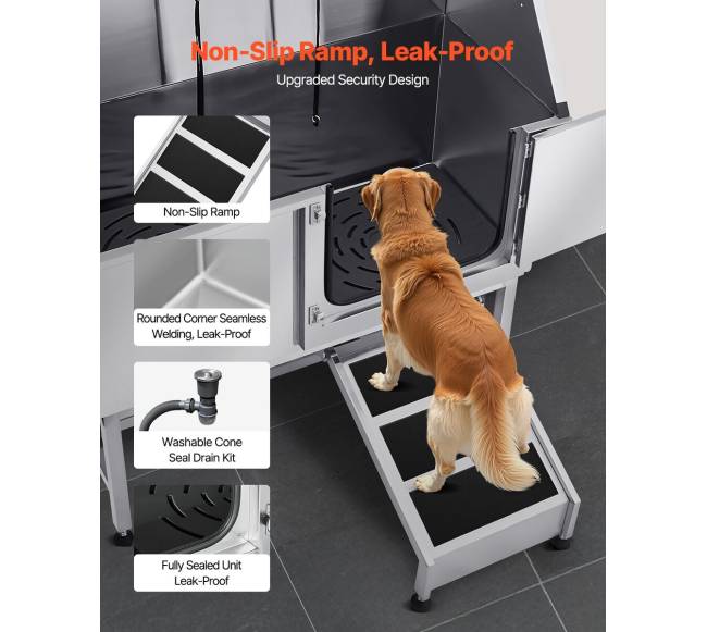 Šuns priežiūros vonia su rampa ir filtru2