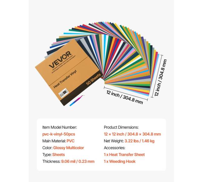 Šilumos perdavimo vinilas rinkinys 50 lapų6