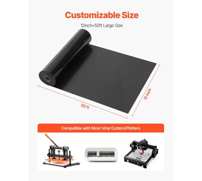 Šilumos perdavos plėvelė vinilinis volelis juodas5