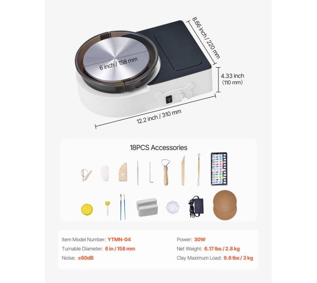 Elektrinis mini keramikos ratas vaikams ir suaugusiems6