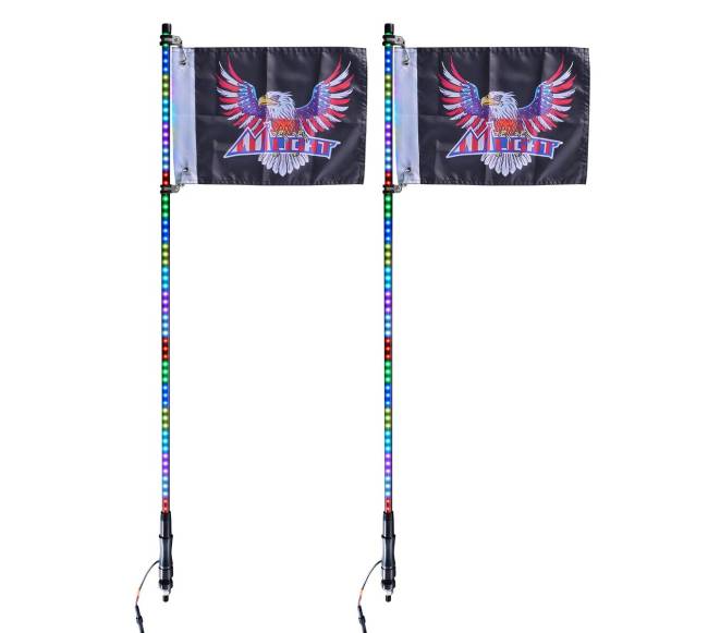 LED vėliavos šviesa 2 vnt. RGB antena10