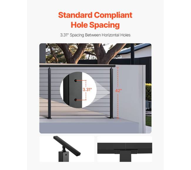 Kabelinė turėklų kolona su išgręžtomis skylėmis3