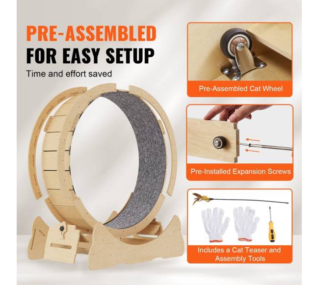 Katės bėgimo ratas su kilimu ir žaislu4