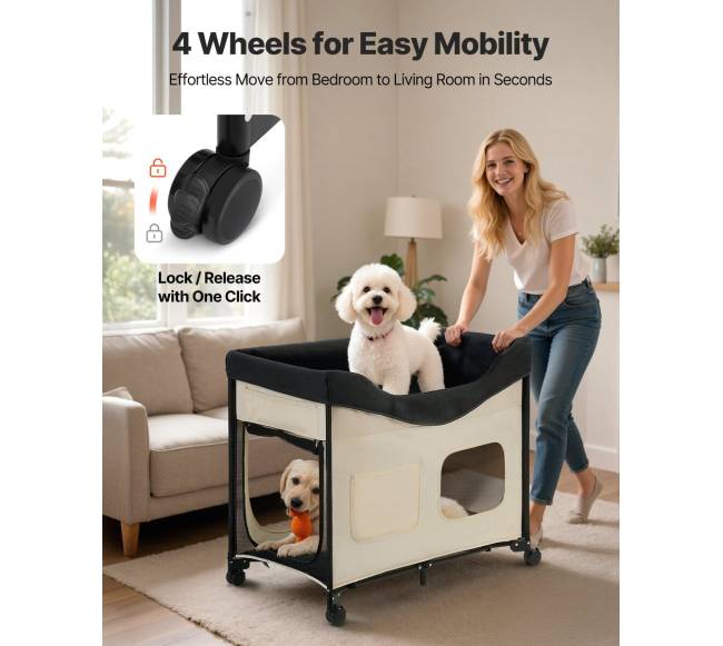 Sulankstoma pakelta lova šunims su ratukais4