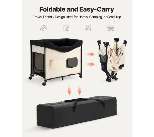 Sulankstoma aukšta šuns lova su ratais ir maišeliais XL5