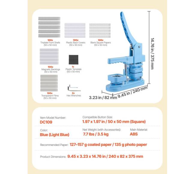 Kvadratinių ženkliukų gamybos aparatas 50 x 50 mm6