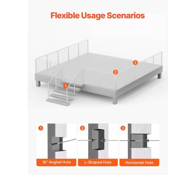 nerūdijančio plieno turėklų stulpas 107x5x5 cm4