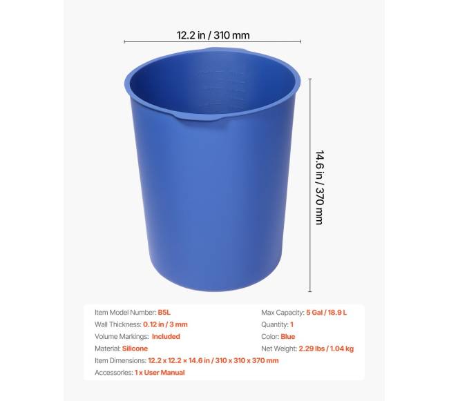 18,9 l daugkartinė silikono kibiro įdėklo maišelis6