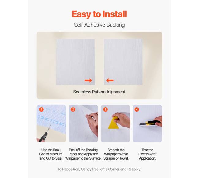 Lipni tapetai su medžio raštu 45 cm x 10 m2