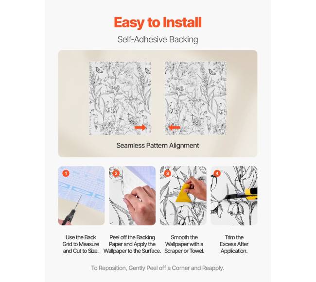 Lipni tapetai balti su gėlių raštu2