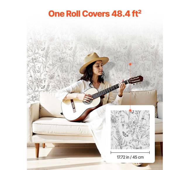 Lipni tapetai balti su gėlių raštu3