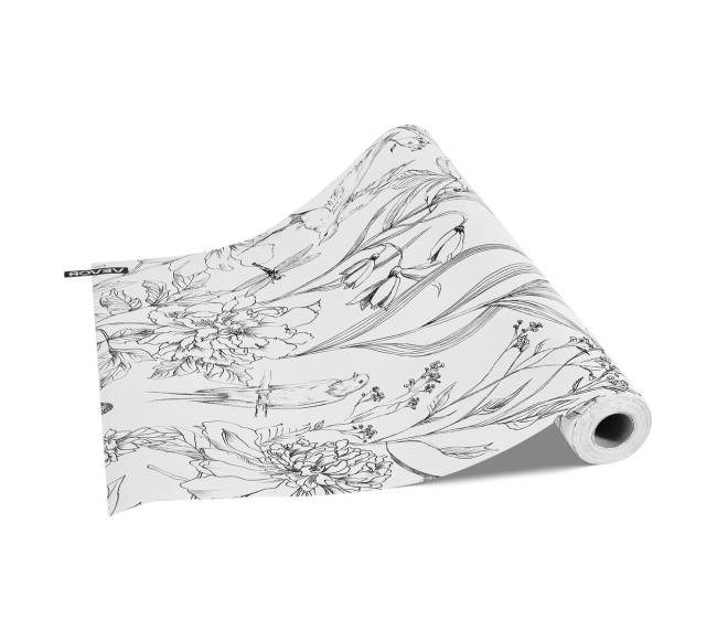 Lipni tapetai balti su gėlių raštu9