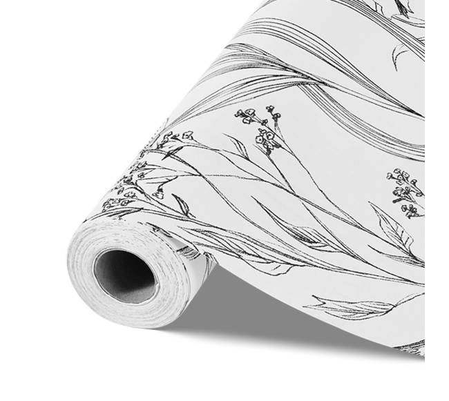 Lipni tapetai balti su gėlių raštu10