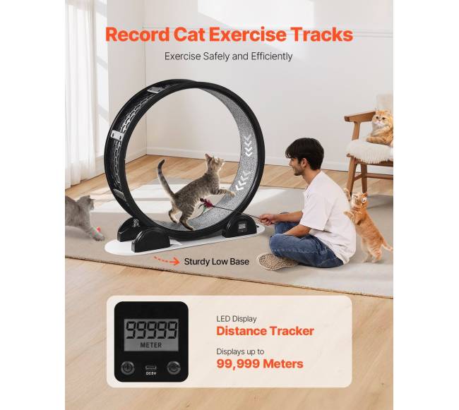 Katės bėgimo ratas su pedometru juodas1