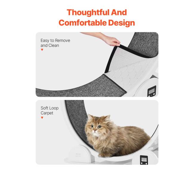 Baltas kačių bėgimo ratas su pedometru5