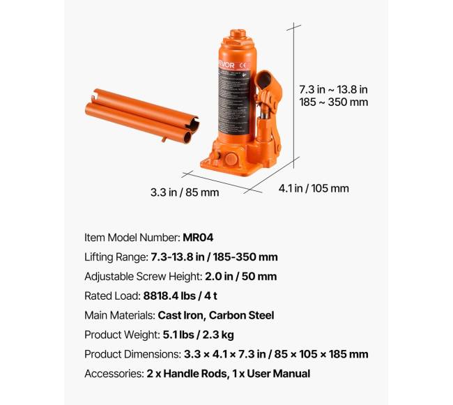 Hidraulinis butelinis domkratas 4 tonų6