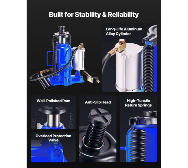Hidraulinis butelio keltuvas 20 tonų mėlynas4