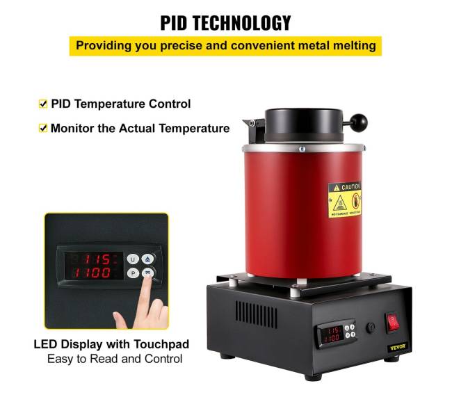 Auksinio lydymo krosnelė su 3 kg tigliu3