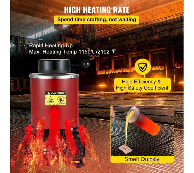 Auksinio lydymo krosnelė su 3 kg tigliu4