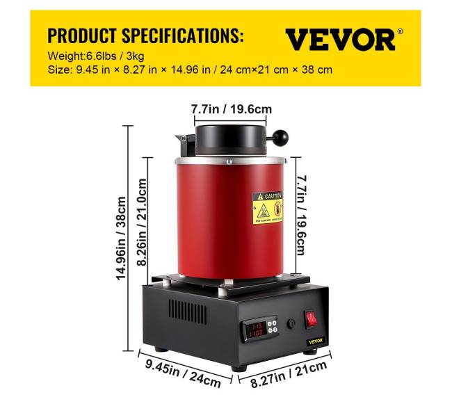Auksinio lydymo krosnelė su 3 kg tigliu6