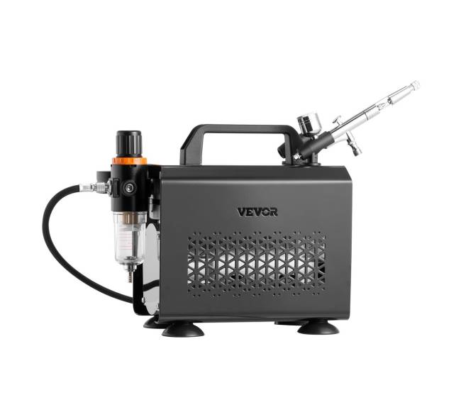 Aerografų rinkinys su kompresoriumi ir 3 antgaliais10