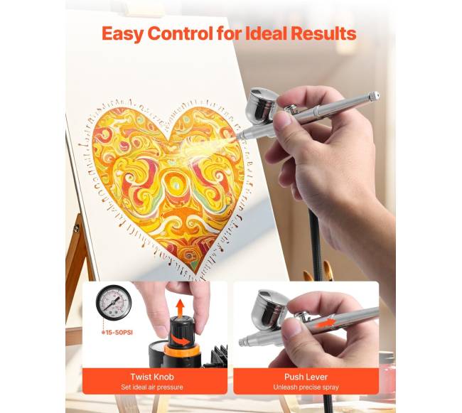 Aerografų rinkinys su kompresoriumi3