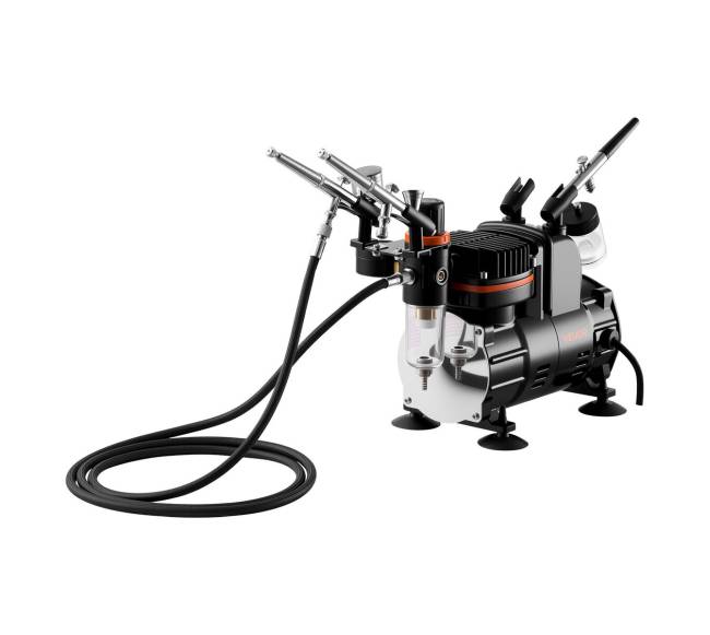 Aerografų rinkinys su kompresoriumi8