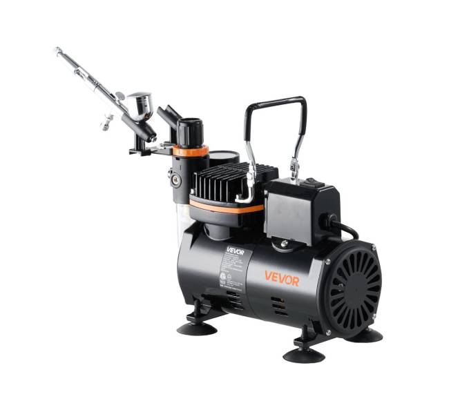 Aerografų rinkinys su kompresoriumi ir priedais9