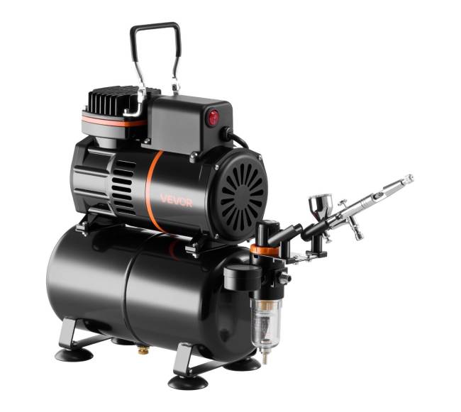 Aerografų rinkinys su kompresoriumi0