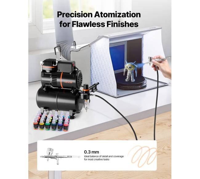 Aerografų rinkinys su kompresoriumi1